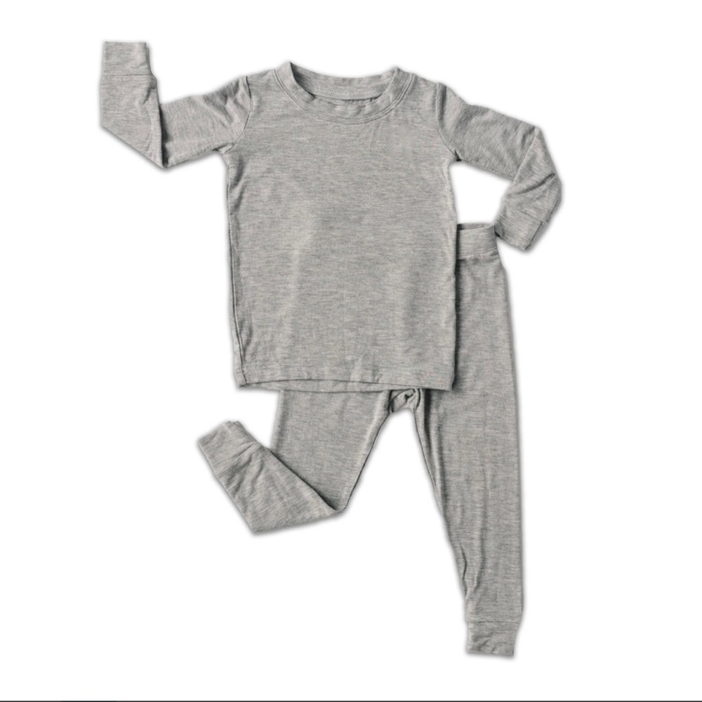 Little Sleepies heather gray two-piece pjs